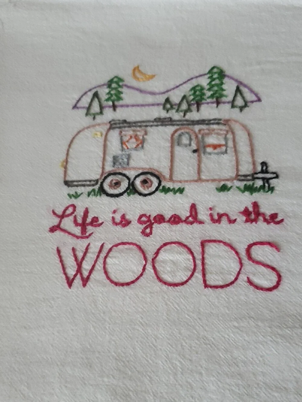 Hand Embroidered Dish Towels Set Of 5